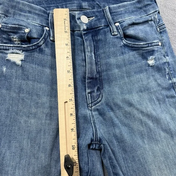 Mother Jeans Womens 25 Blue High Waisted Looker Skinny Distressed Medium Wash - Picture 9 of 11